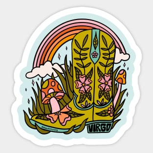 Virgo Cowboy Boot Sticker